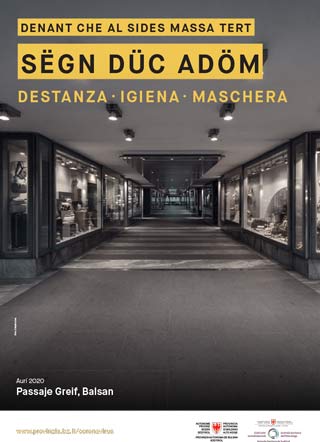 DENANT CHE AL SIDES MASSA TERT - SËGN DÜC ADÖM - DESTANZA, IGIENA, MASCHERA